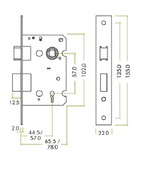 3 Lever Sash Lock